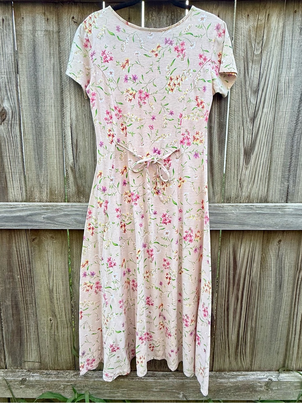 90s Erika Pink Floral Cottagecore Button Maxi Dress Sz. Small - Picture 5 of 5